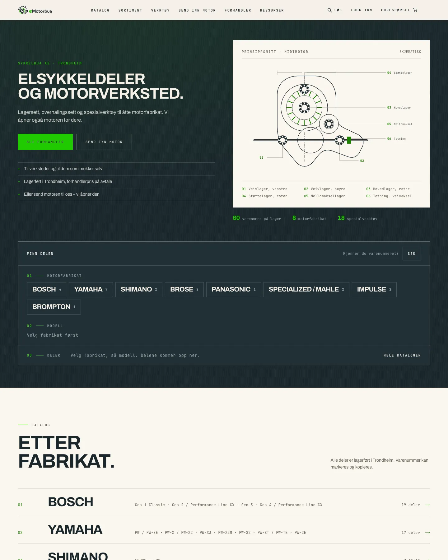 eMotorbua – nettsiden på desktop